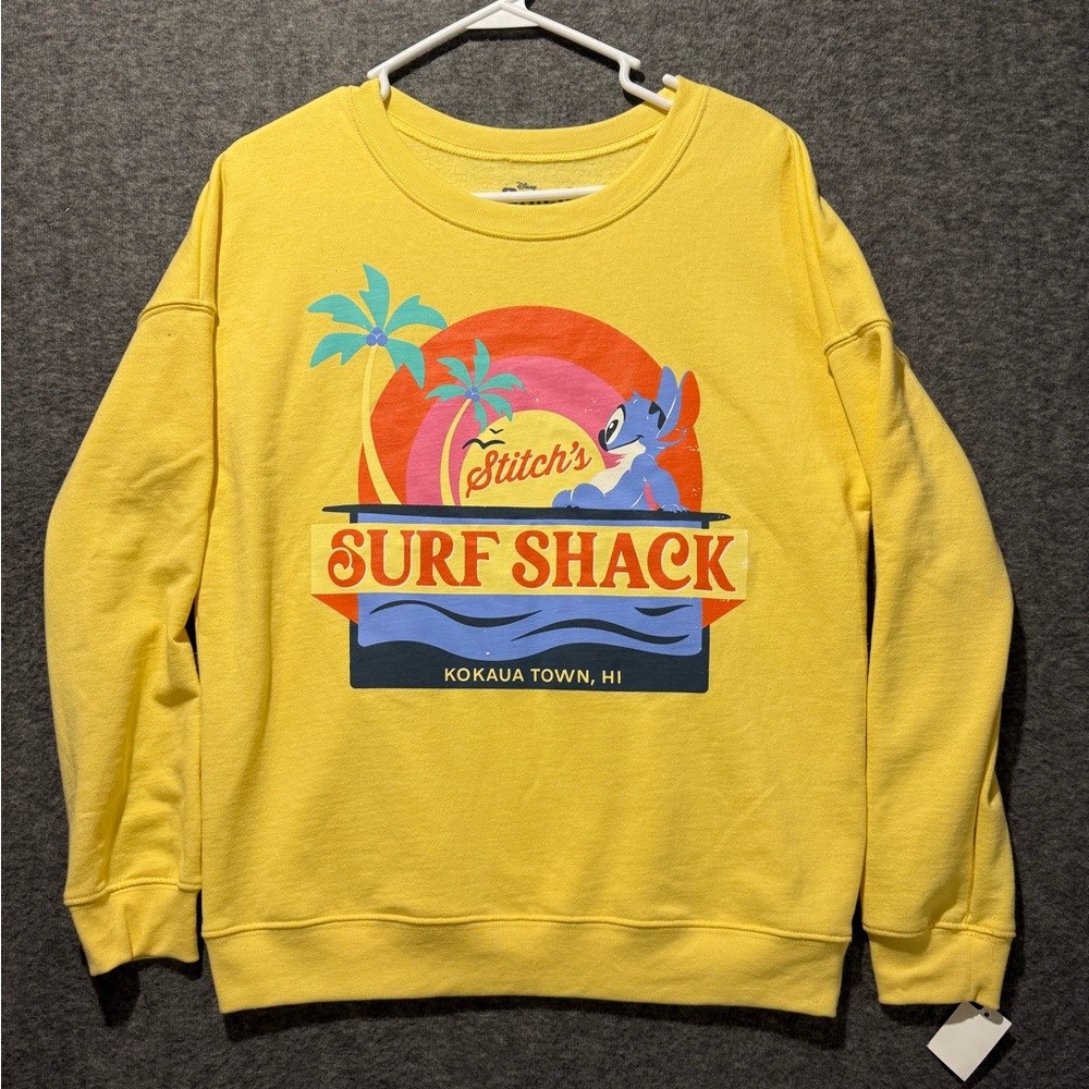 Stitch's Surf Shack Yellow Graphic Sweatshirt